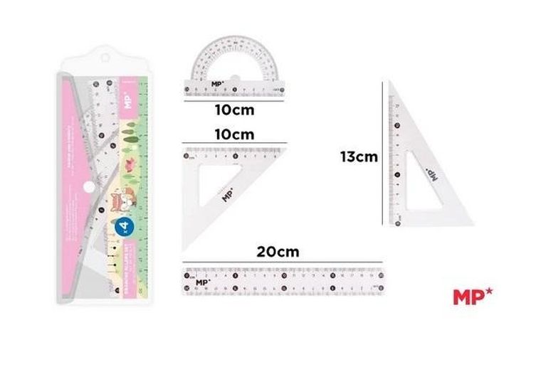 MP Main Paper, zestaw geometryczny w etui, 4 elementy