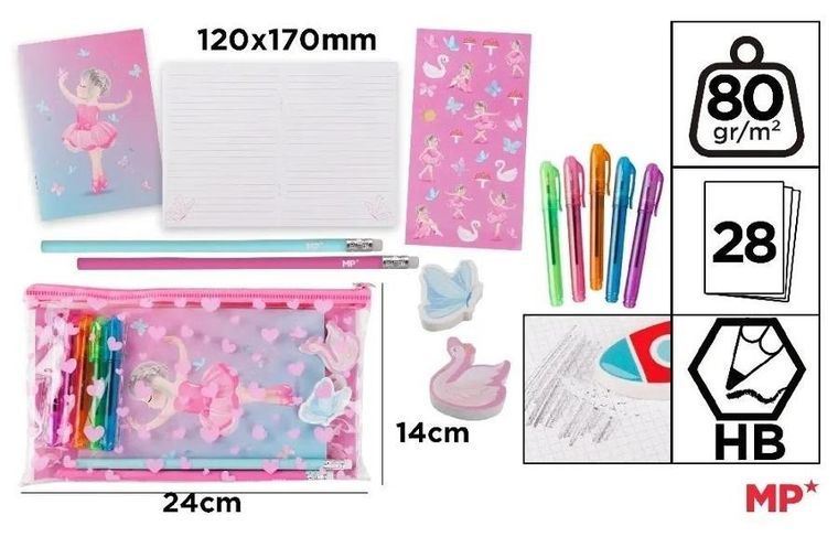 MP Main Paper, zestaw piśmienniczy w saszetce, balet