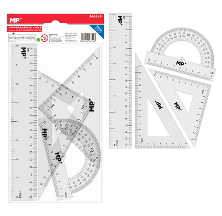 MP Main Paper, zestaw szkolny geometryczny, 4 szt.