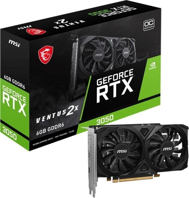 MSI, karta graficzna, GeForce RTX 3050 VENTUS 2X E 6G OC
