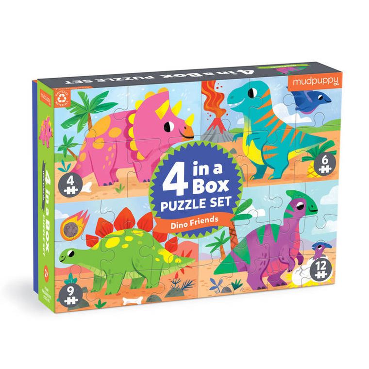 Mudpuppy, Mój przyjaciel dinozaur, puzzle progresywne, 4, 6, 9 i 12 elementów