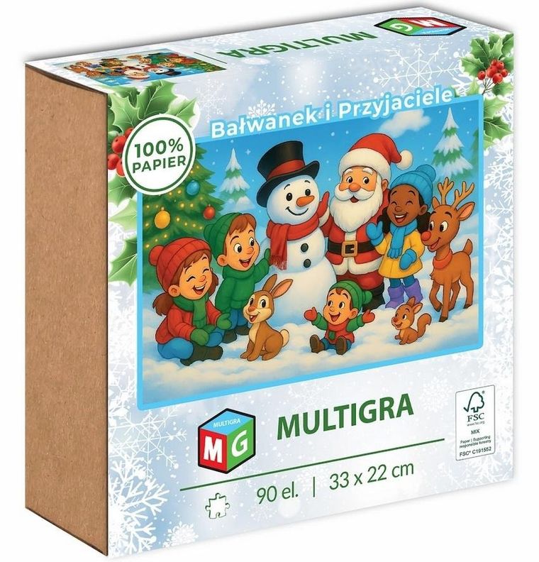 Multigra, Bałwanek i Przyjaciele, puzzle, 90 elementów