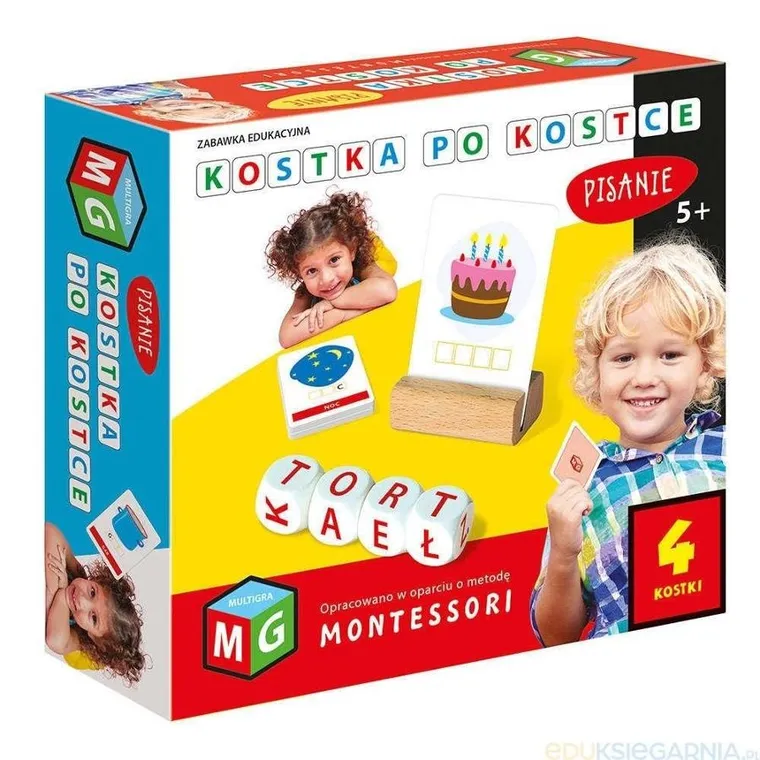 Multigra, Kostka po kostce, Pisanie, 4 kostki, gra edukacyjna