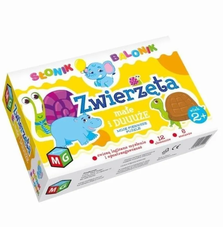 Multigra, Zwierzęta duże i małe, Słonik, Balonik, puzzle, 6-2 elementy