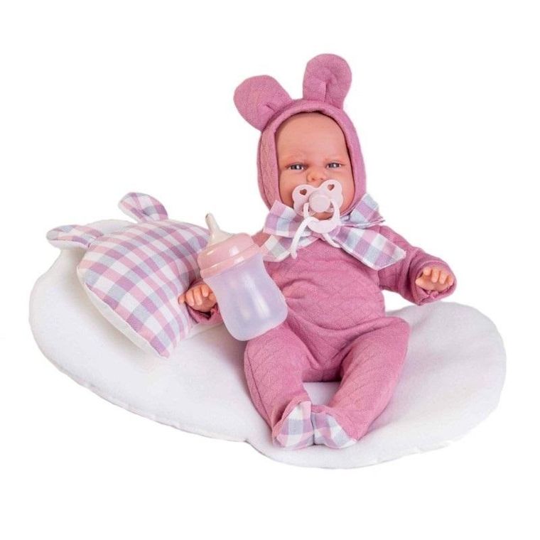 Munecas Antonio Juan, Baby Toneta, lalka hiszpańska, ubranko w kratkę, 34 cm
