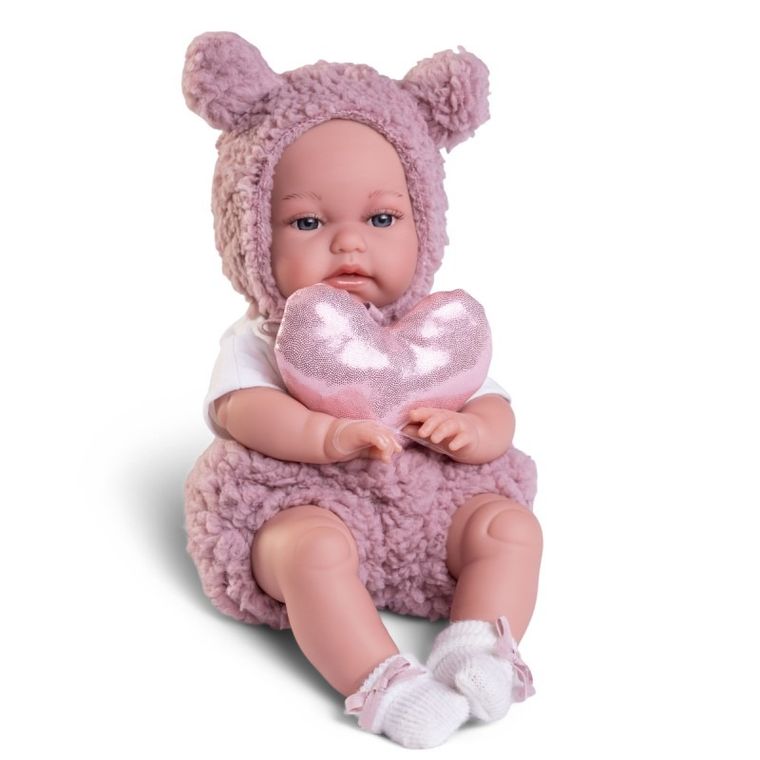 Munecas Antonio Juan, Baby Toneta Posturitas, lalka hiszpańska, różowa, 34 cm