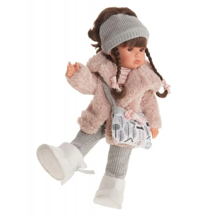 Munecas Antonio Juan, Bella, lalka hiszpańska, futerko, 45 cm