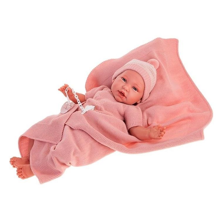 Munecas Antonio Juan, Daniela Reborn, lalka hiszpańska z kocykiem, 52 cm