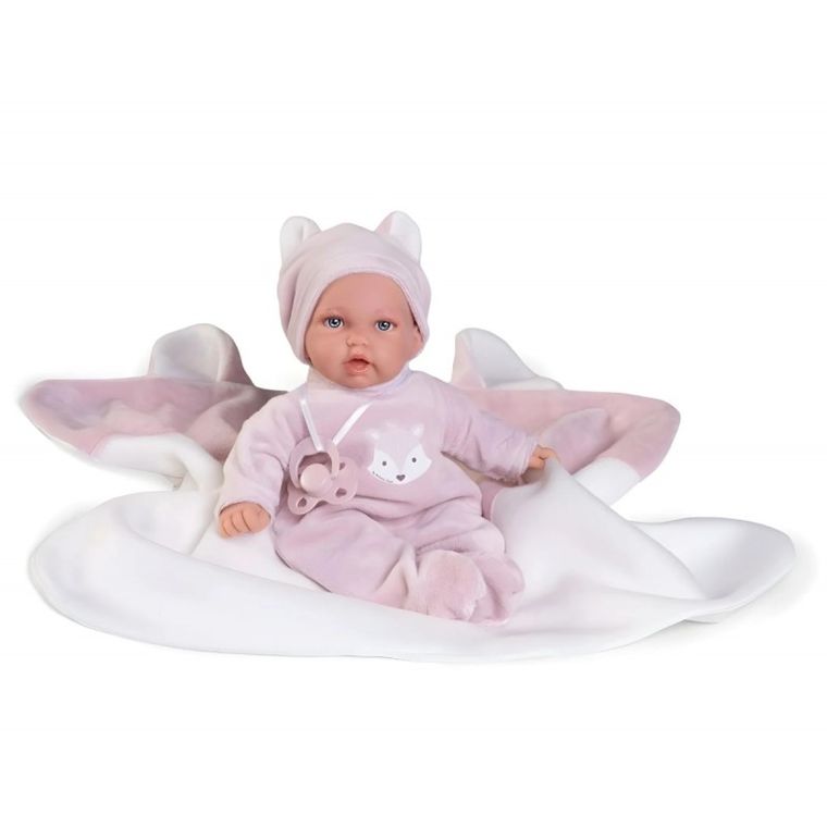 Munecas Antonio Juan, Petit, lalka hiszpańska, różowe ubranko, 27 cm