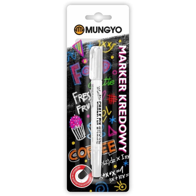 Mungyo, marker kredowy, biały, 1 szt.