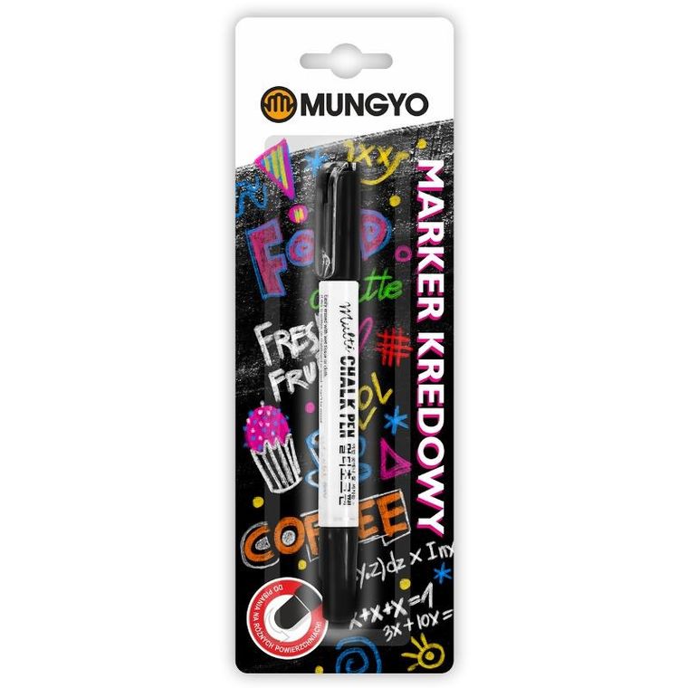 Mungyo, marker kredowy, czarny, 1 szt.