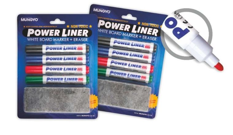 Mungyo, marker suchościeralny MA-4E, 4 kolory + czyścik