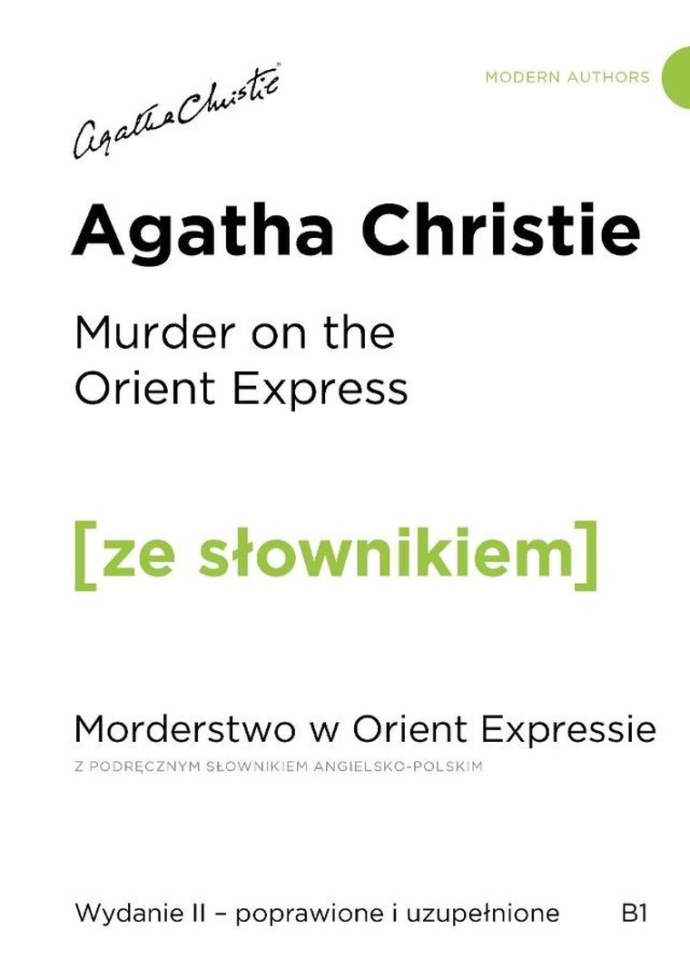 Murder on the Orient Express. Morderstwo w Orient Expressie z podręcznym słownikiem angielsko-polskim