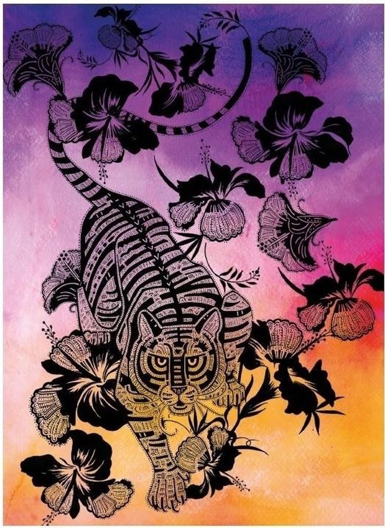 Museums & Galleries, karnet B6 z kopertą, Hibiscus Tiger