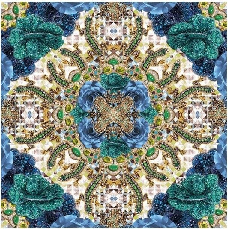 Museums & Galleries, karnet kwadrat z kopertą, Blue Precious Rose