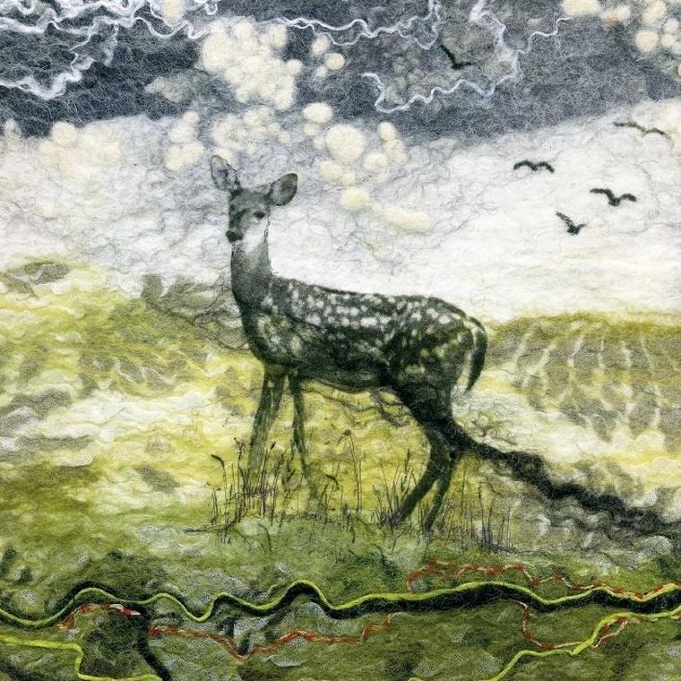 Museums & Galleries, karnet kwadrat z kopertą, Deer