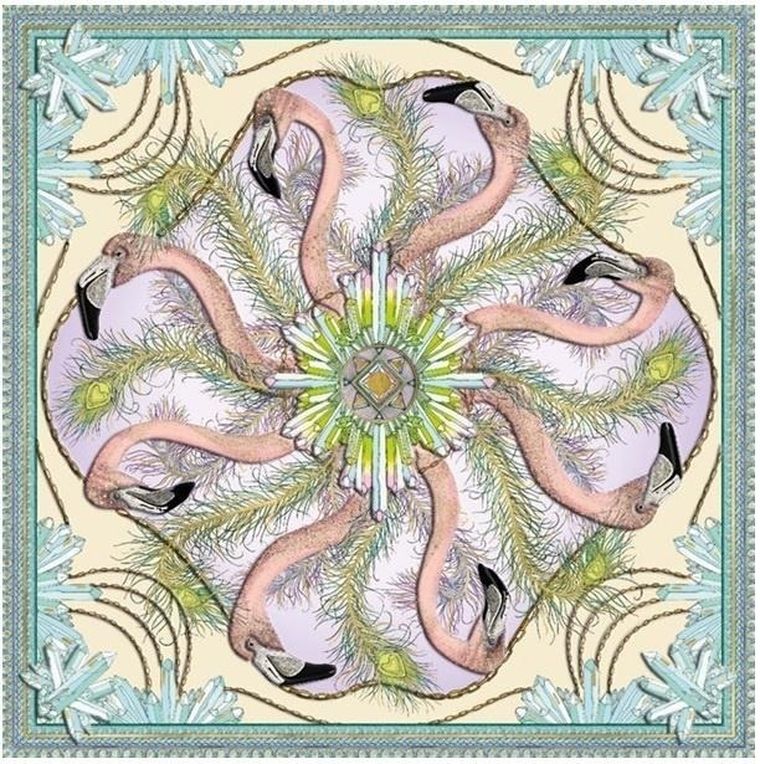 Museums & Galleries, karnet kwadrat z kopertą, DNA Flamingos