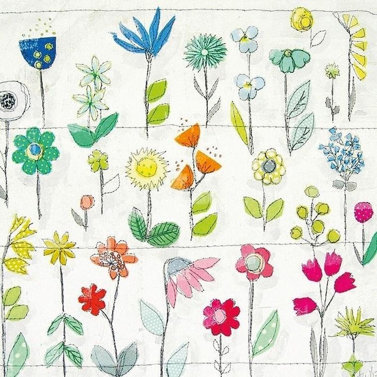 Museums & Galleries, karnet kwadrat z kopertą, Floral Pattern