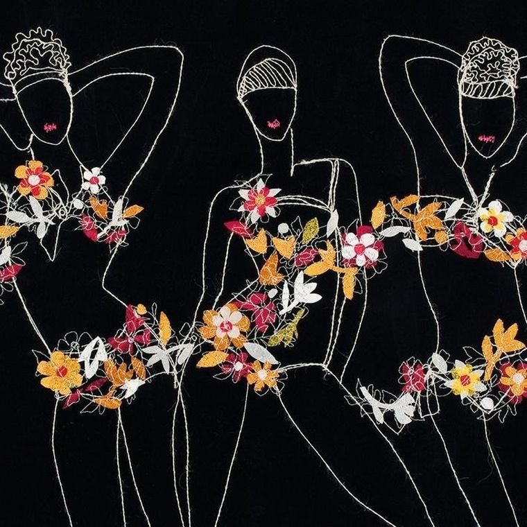 Museums & Galleries, karnet kwadrat z kopertą, Flower Girls