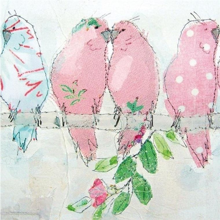 Museums & Galleries, karnet kwadrat z kopertą, Parakeets