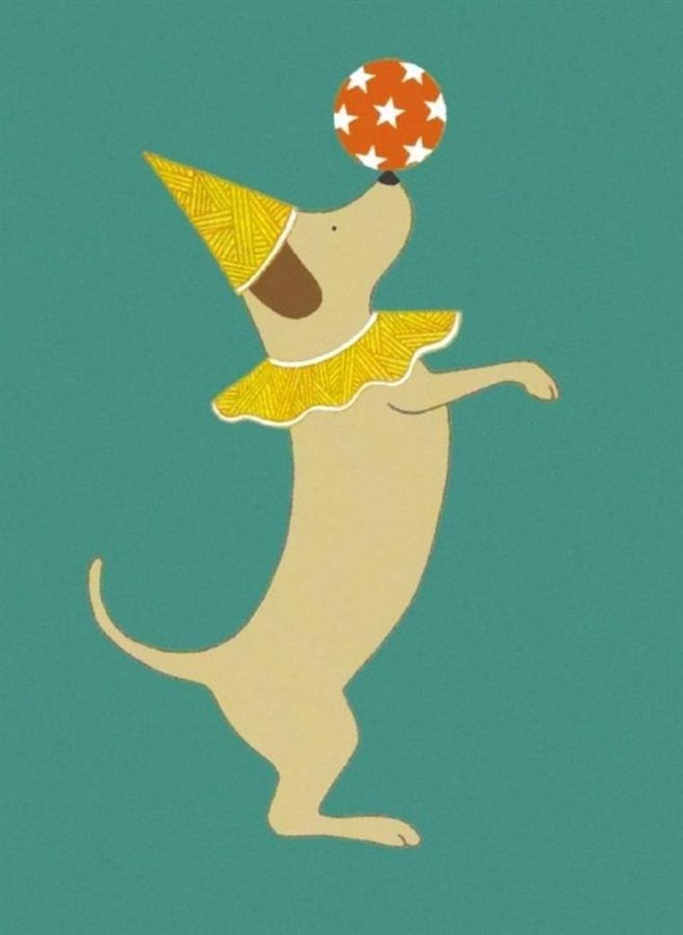 Museums & Galleries, karnet z kopertą, Party Dog, 17-14 cm