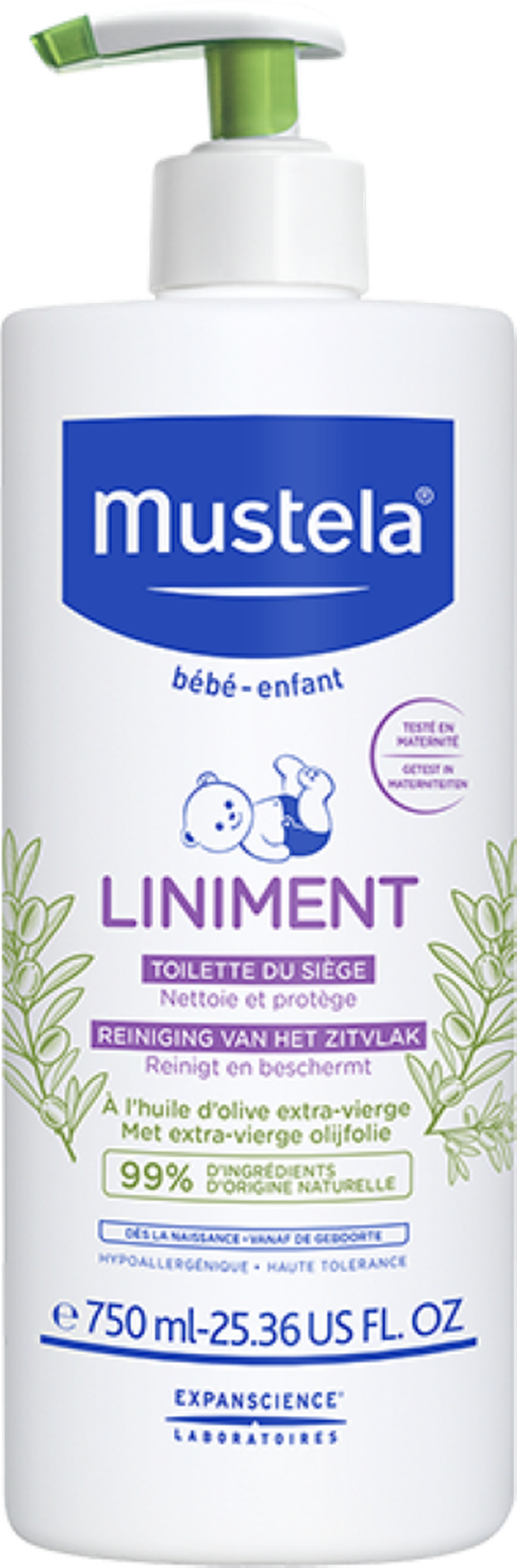 Mustela, liniment do oczyszczania okolicy pieluszkowej, 750 ml