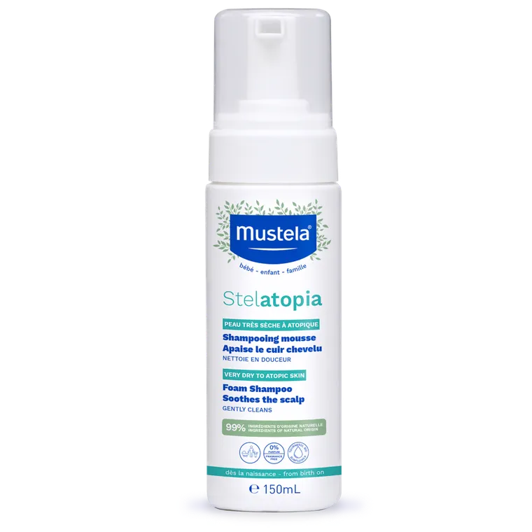 Mustela, Stelatopia Foam Shampoo, szampon w piance, 150 ml