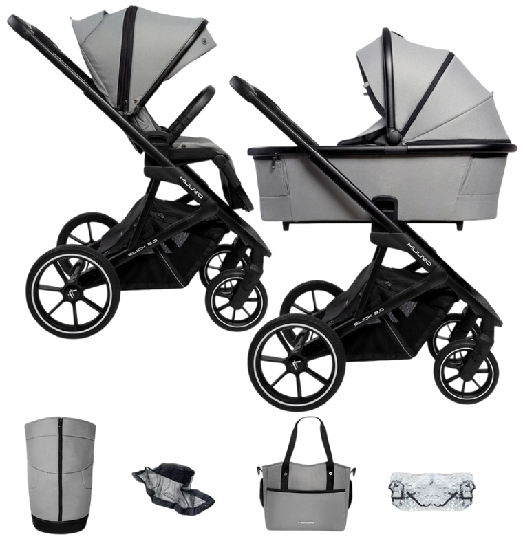 Muuvo, Slick 2.0, wózek wielofunkcyjny, 2w1, Light Grey
