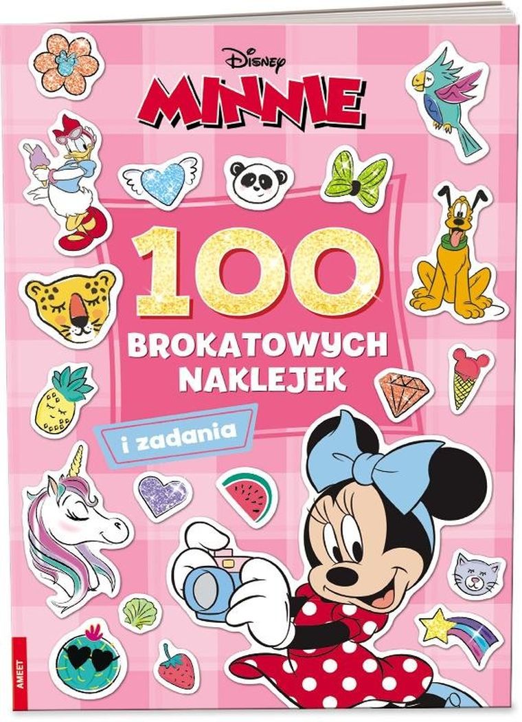 Myszka Minnie. 100 brokatowych naklejek
