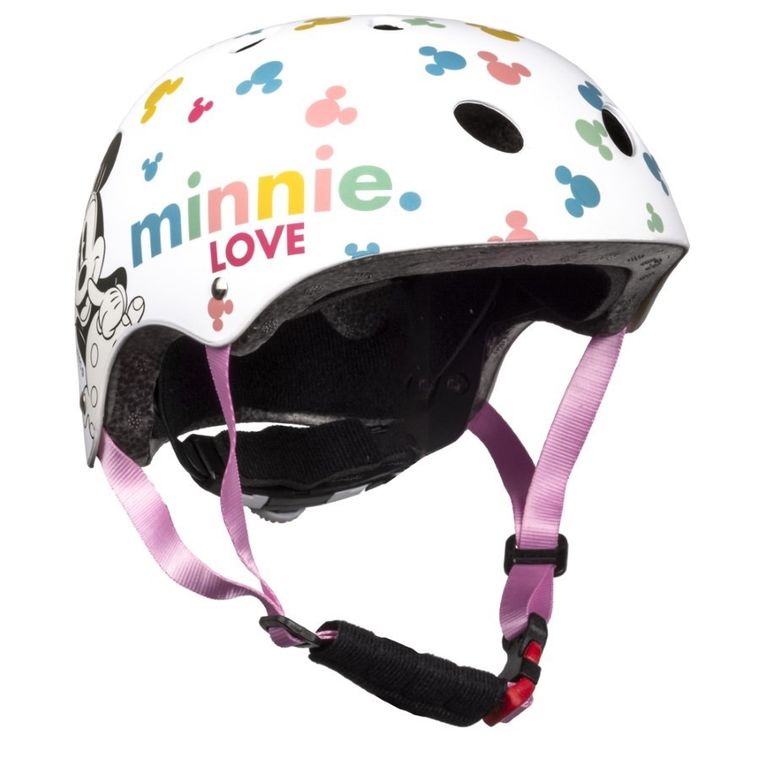 Myszka Minnie, kask sportowy, biały, 54-58 cm