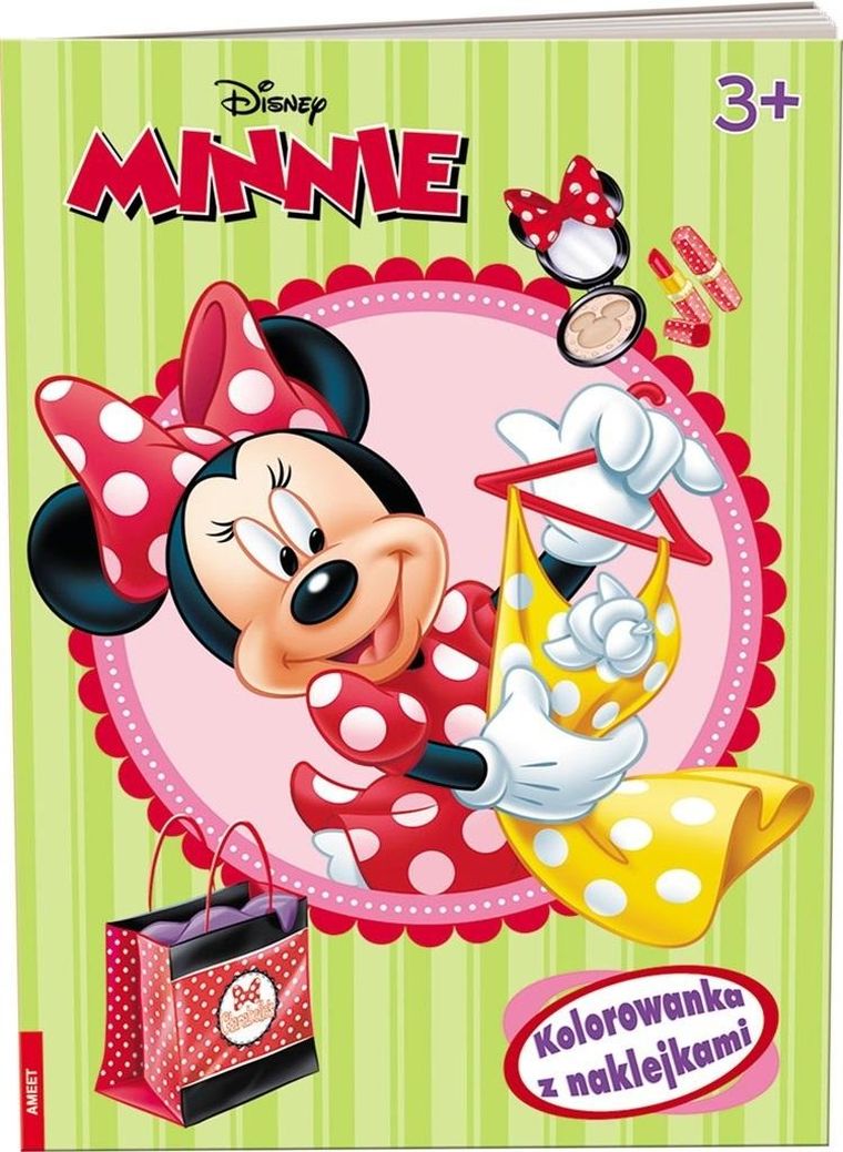 Myszka Minnie. Kolorowanka z naklejkami