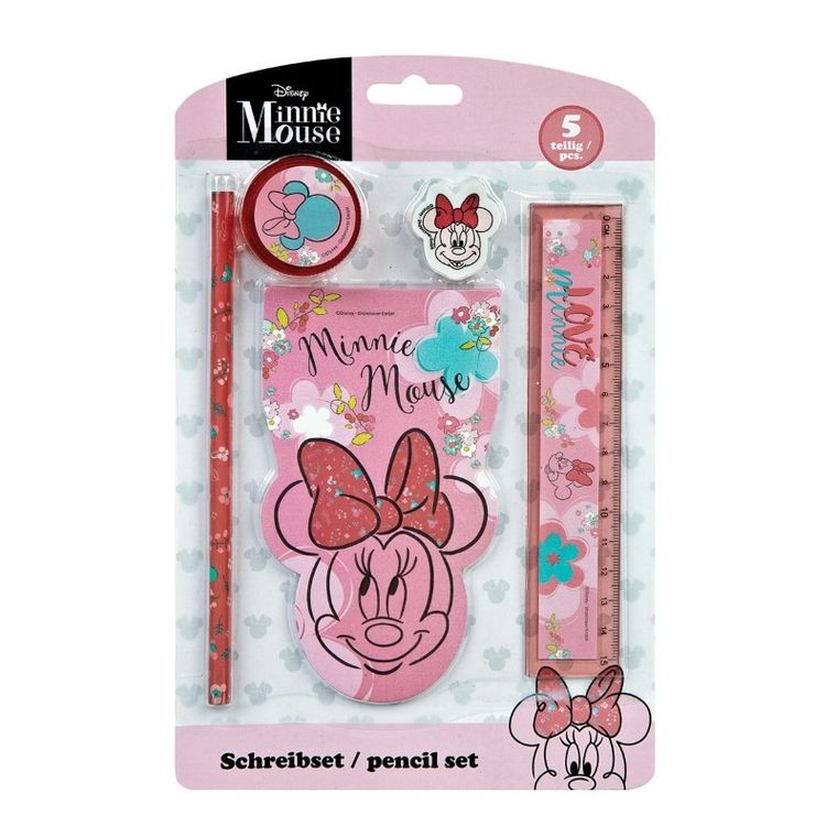 Myszka Minnie, zestaw przyborów szkolnych, 5 elementów
