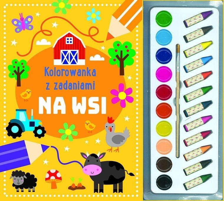 Na wsi. Kolorowanka z zadaniami