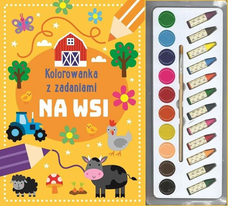 Na wsi. Kolorowanka z zadaniami