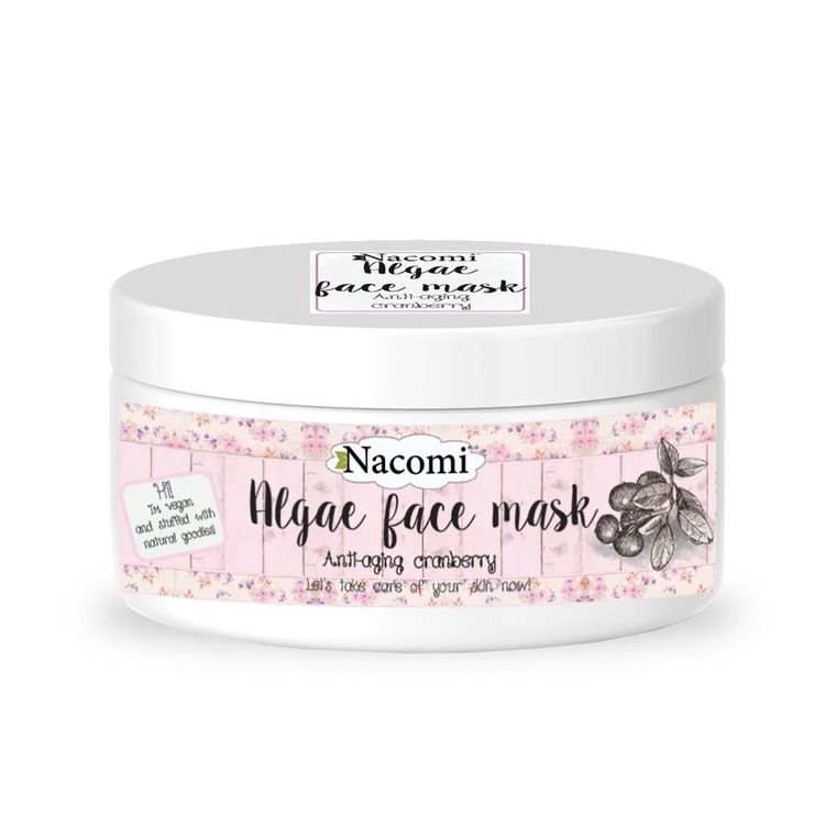 Nacomi, Algae Face Mask, algowa maska do twarzy przeciwzmarszczkowa, Żurawina, 42g