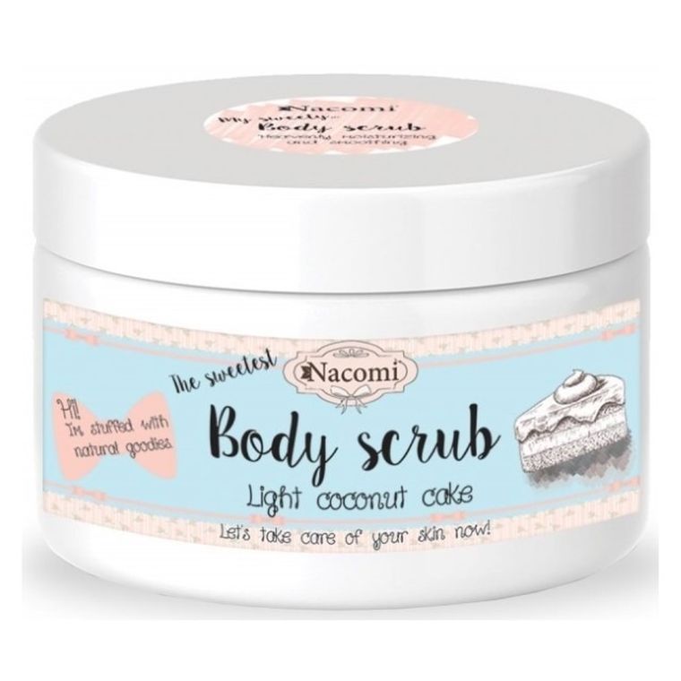 Nacomi, Body Scrub, peeling do ciała, lekki kokosowy tort, 200g