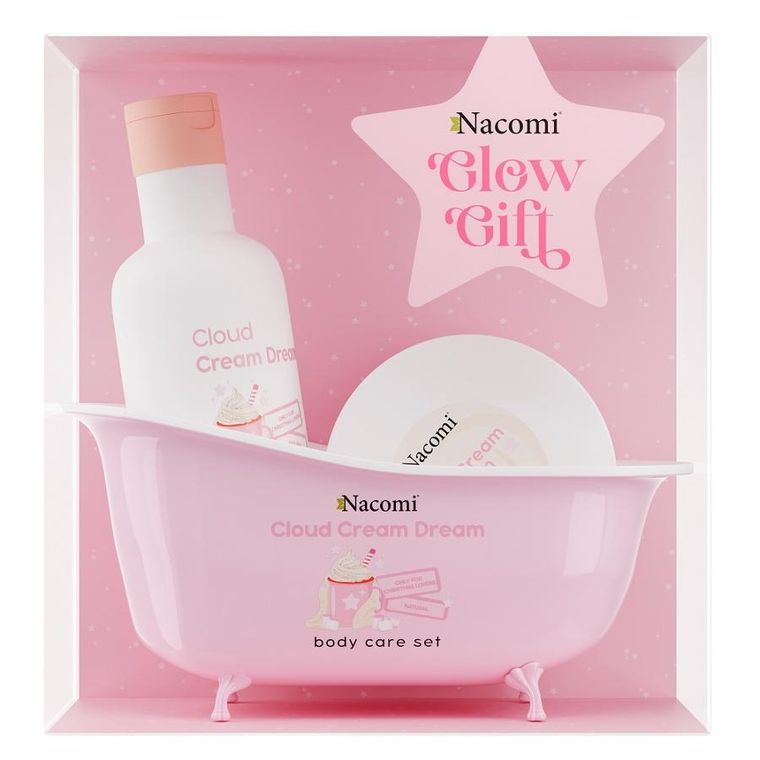 Nacomi, Cloud Cream Dream, zestaw: żel pod prysznic, 300 ml + kremowe masło do ciała, 100 ml