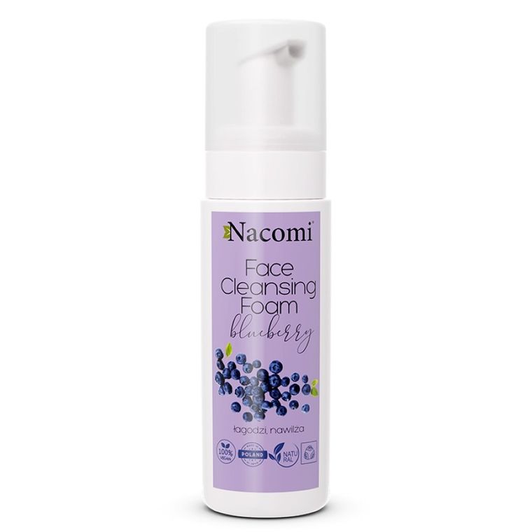 Nacomi, Face Cleansing Foam, pianka oczyszczająca do twarzy, Blueberry, 150 ml