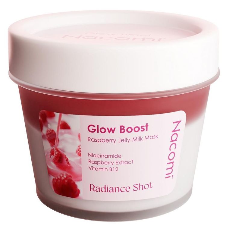 Nacomi, Glow Boost Raspberry Jelly Milk Mask, maska do twarzy, 80 ml
