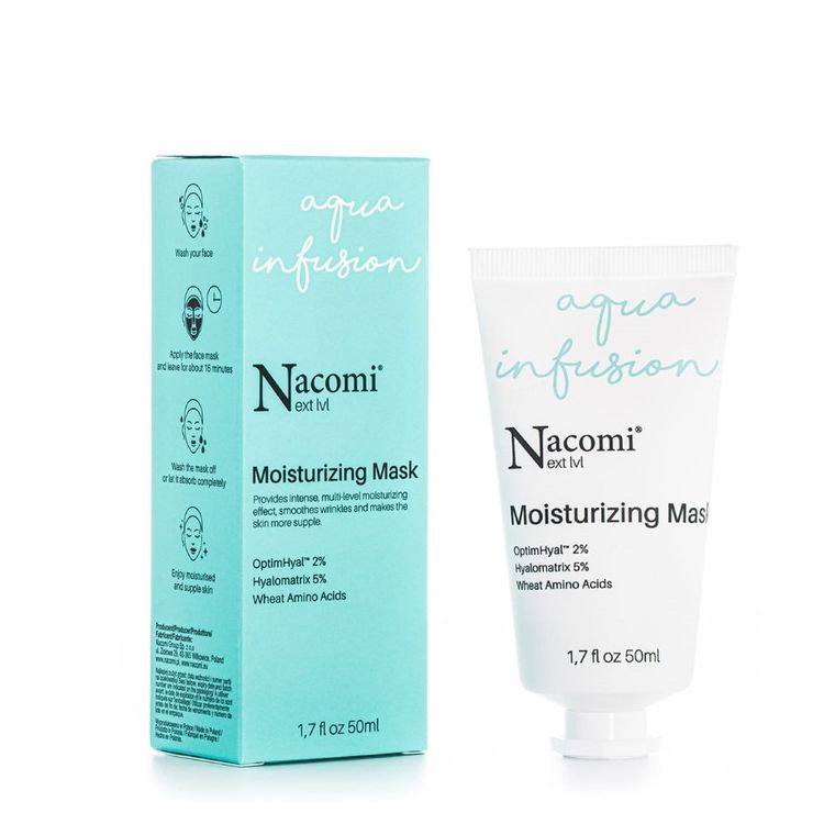Nacomi, Next Level Moisturizing Mask, nawilżająca maska do twarzy, 50 ml
