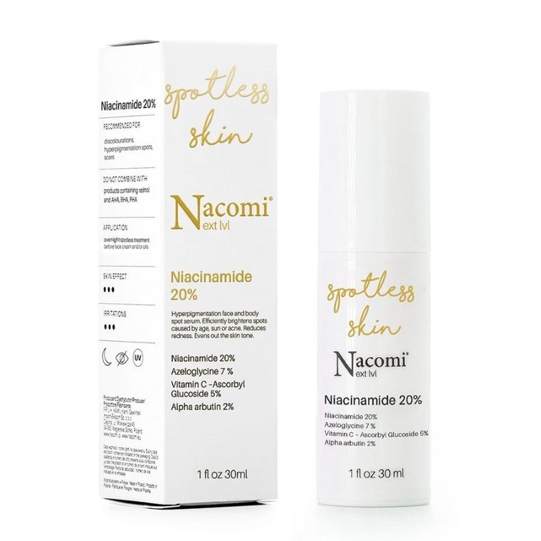 Nacomi, Next Level Niacynamidy 20% punktowe serum do twarzy redukujące przebarwienia, 30 ml