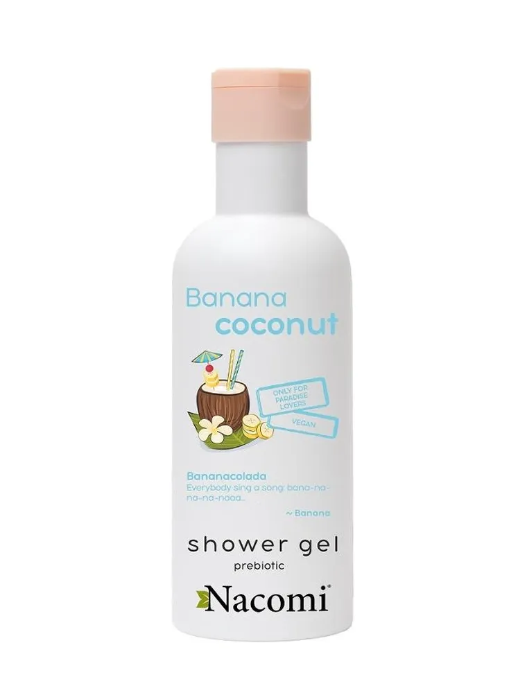 Nacomi, Shower Gel, żel pod prysznic, Banan i Kokos, 300 ml