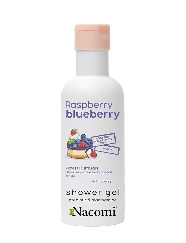 Nacomi, Shower Gel, żel pod prysznic, Borówka i Malina, 300 ml