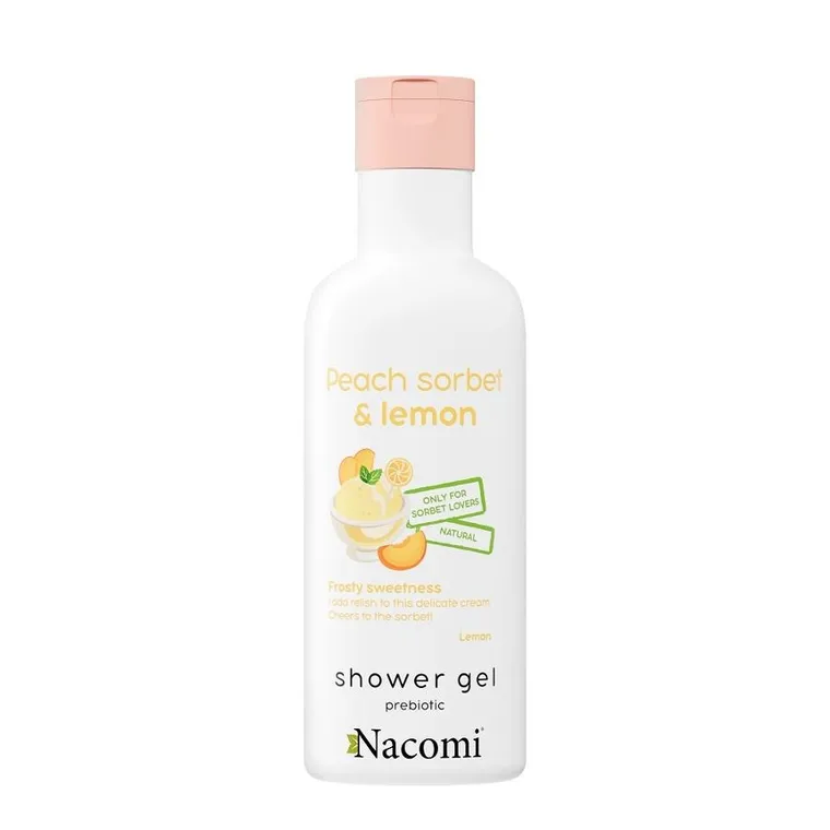 Nacomi, Shower Gel, żel pod prysznic, sorbet brzoskwiniowy i cytryna, 300 ml