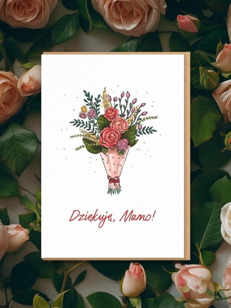 Nadwyraz.com, kartka okolicznościowa dla mamy, Dziękuję Mamo