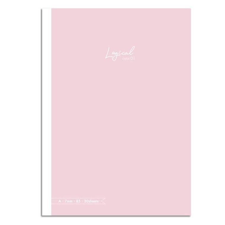 Nakabayashi, notatnik B5, z naklejkami, linia, 7 mm, różowy