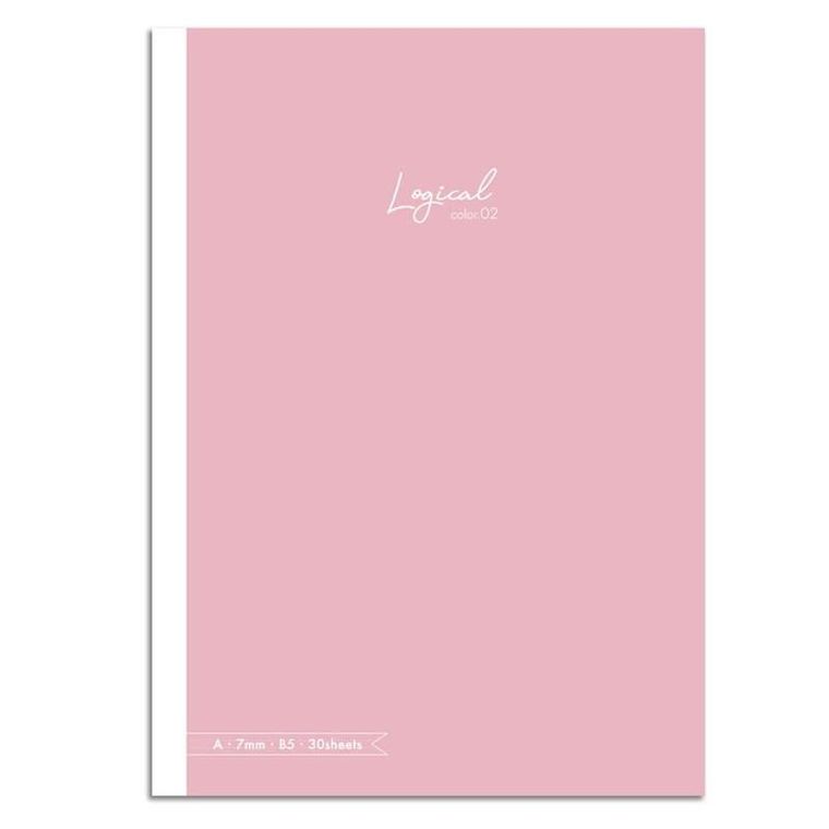 Nakabayashi, notatnik z naklejkami, B5, linia, 7 mm, różowy