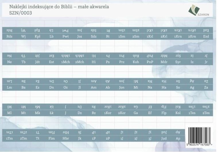 Naklejki indeksujące do Biblii, małe akwarela