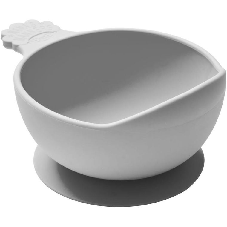 Nana's Manners, miska silikonowa z przyssawką i uchwytem, szara