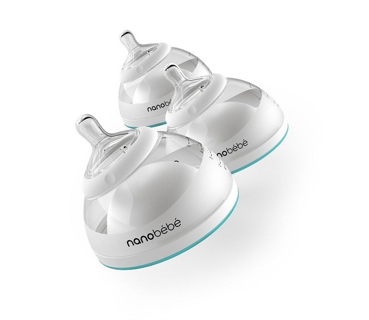 Nanobebe, butelka do karmienia i przechowywania pokarmu, 150 ml, turkusowa, 3 szt.